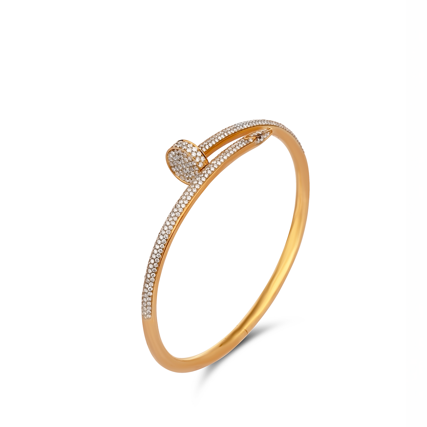 Pave Nail Cuff Natural Diamond Bracelet in 18 Karat Gold