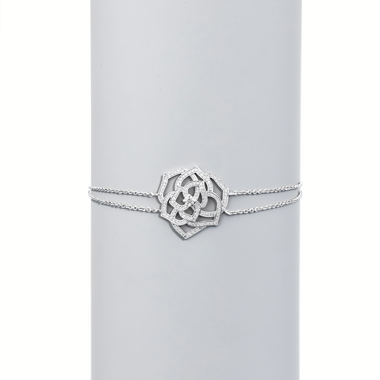 Maureen Floral Moissanite Bracelet in 18k Gold