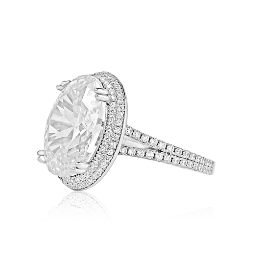 Lesley Oval Cut CZ Engagement Ring in 925 Sterling Silver
