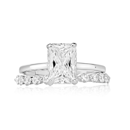 Celine Radiant Cut CZ Bride Set in 925 Sterling Silver