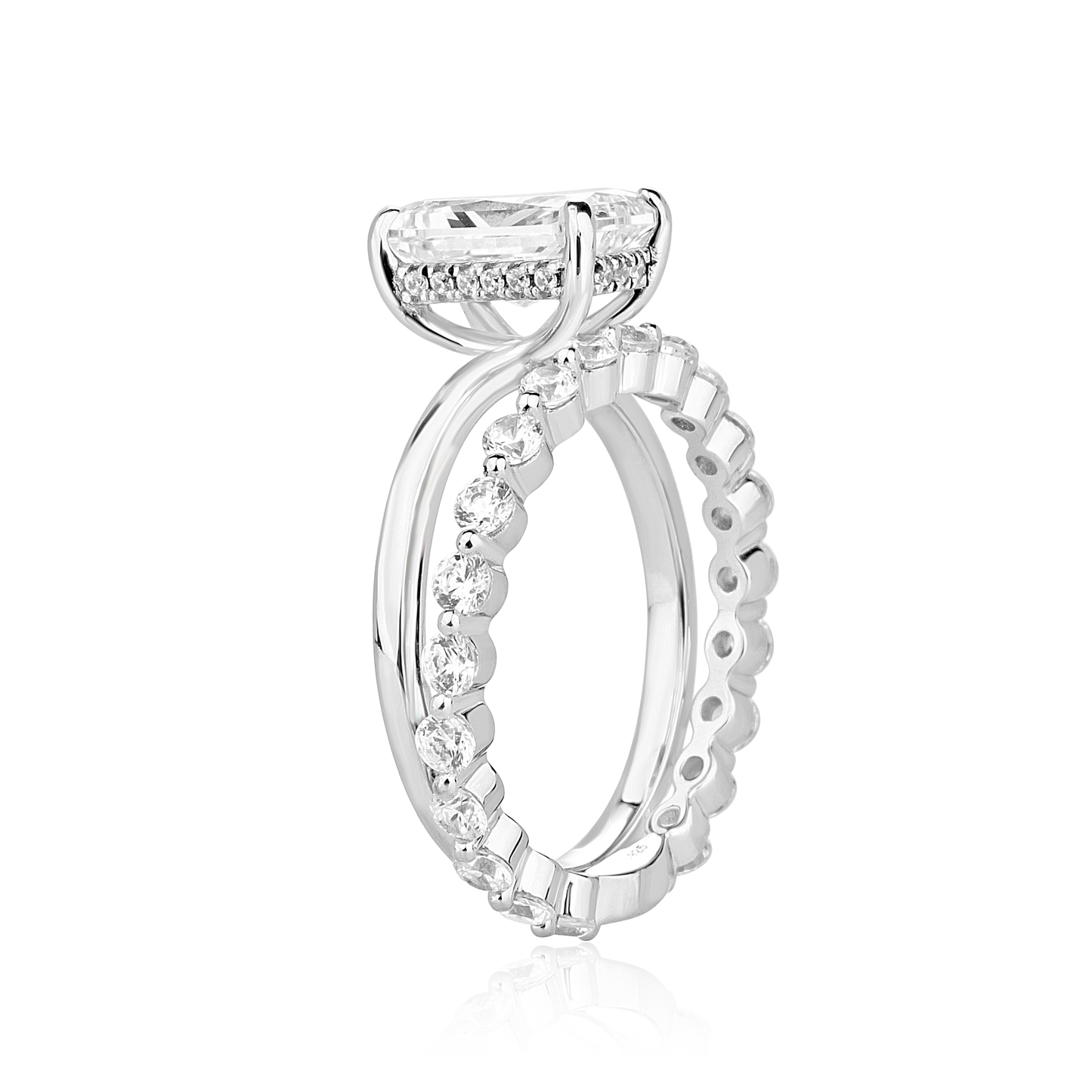 Celine Radiant Cut CZ Bride Set in 925 Sterling Silver