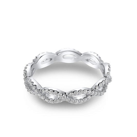 Infinity Moissanite Band in 925 Sterling Silver