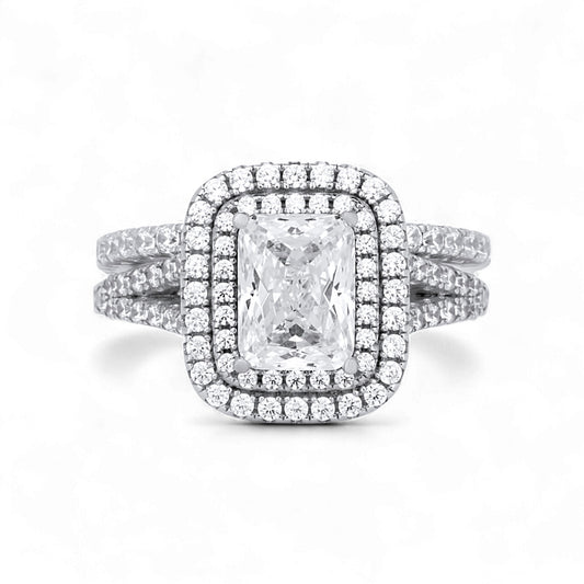 Kylie Radiant Cut CZ Bride Set in 925 Sterling Silver