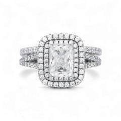 Kylie Radiant Cut CZ Bride Set in 925 Sterling Silver