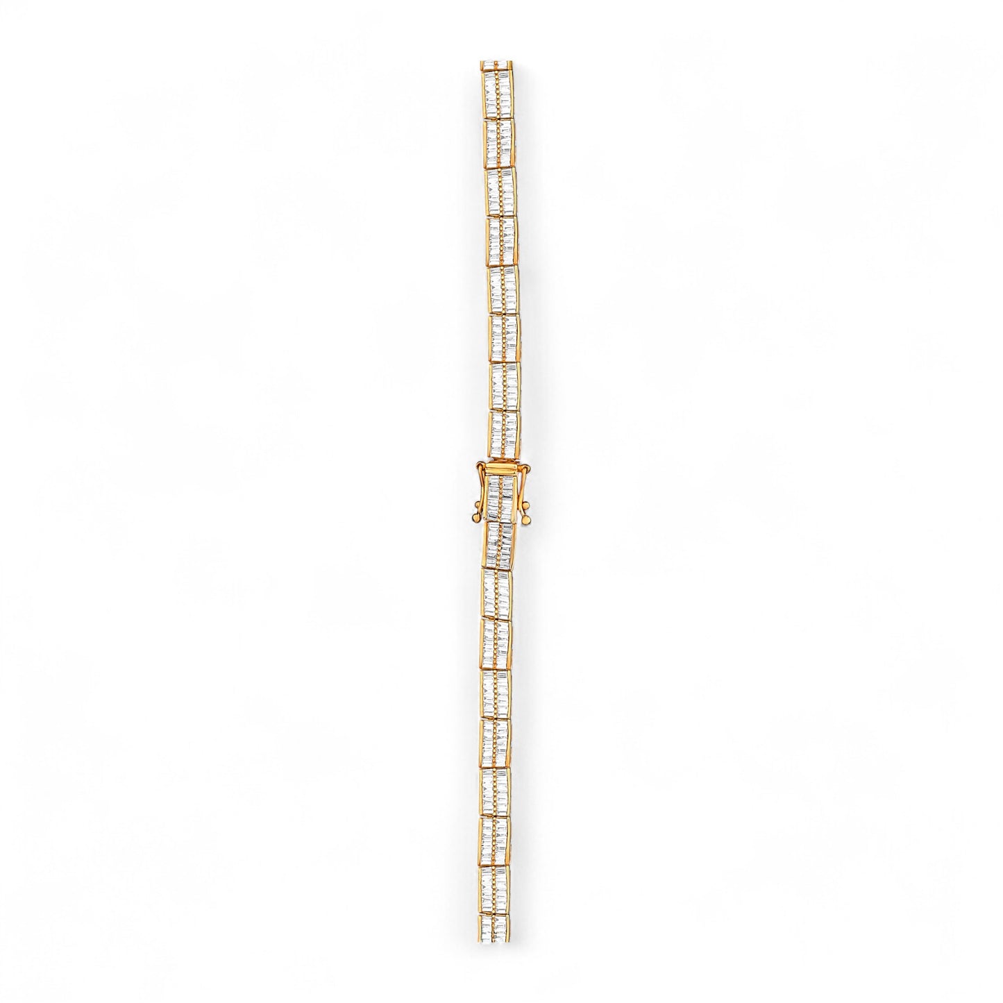 Baguette Cut Tennis Necklace in 18K Gold