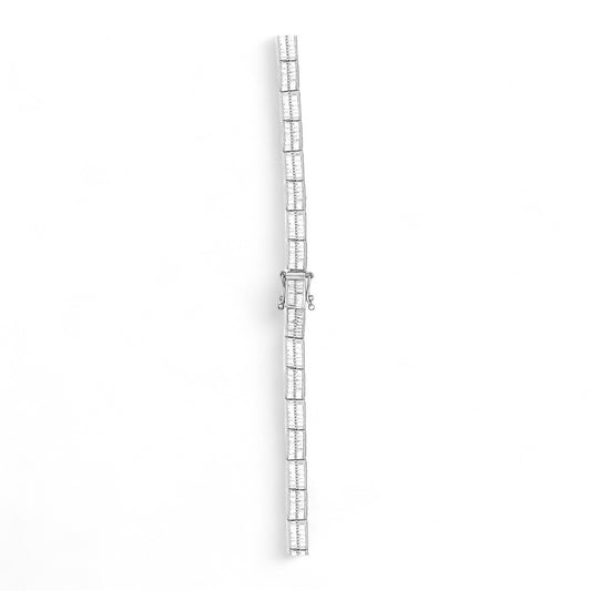 Baguette Cut Tennis Necklace in 18K Gold