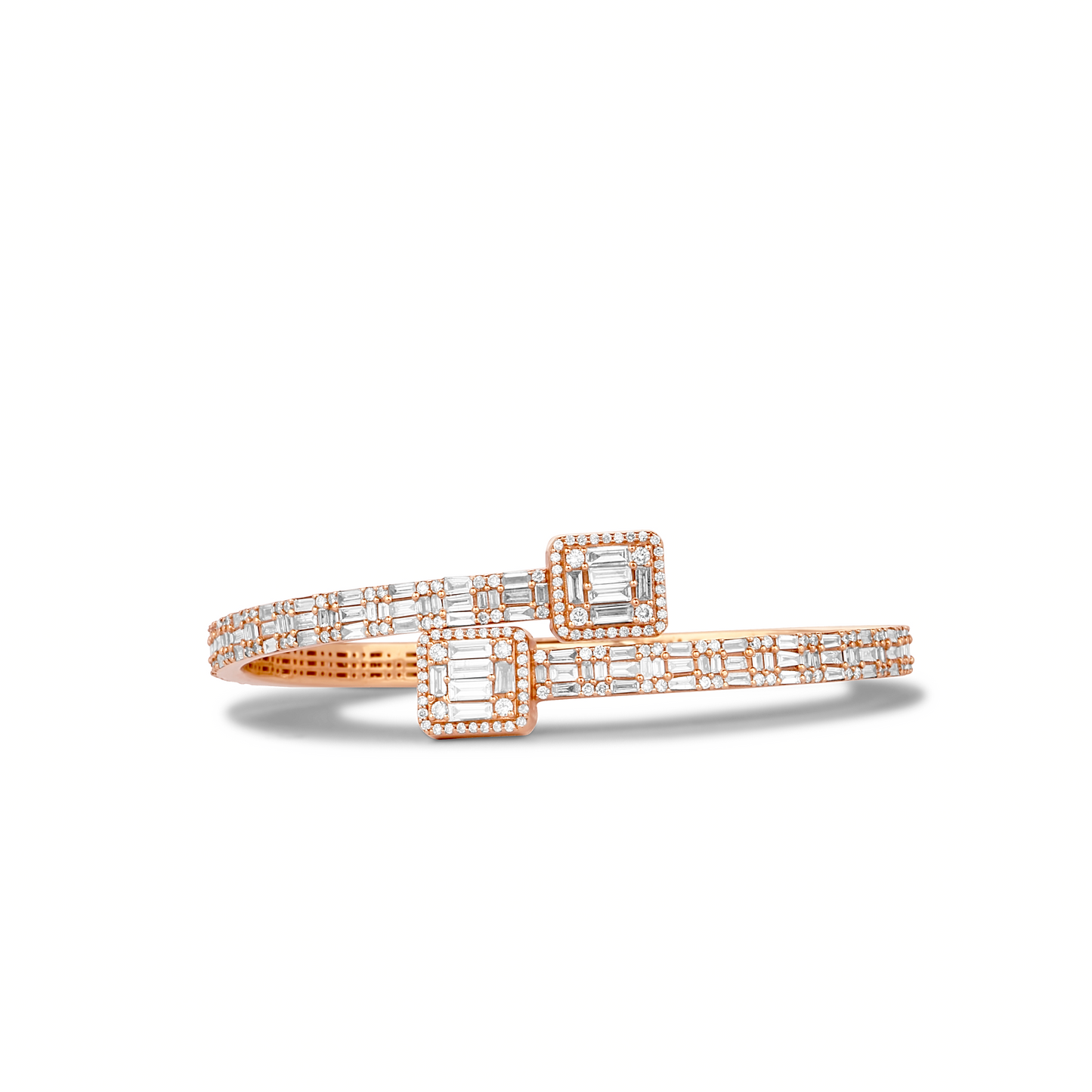 Baguette Bangle Diamond Bracelet in 18K Gold