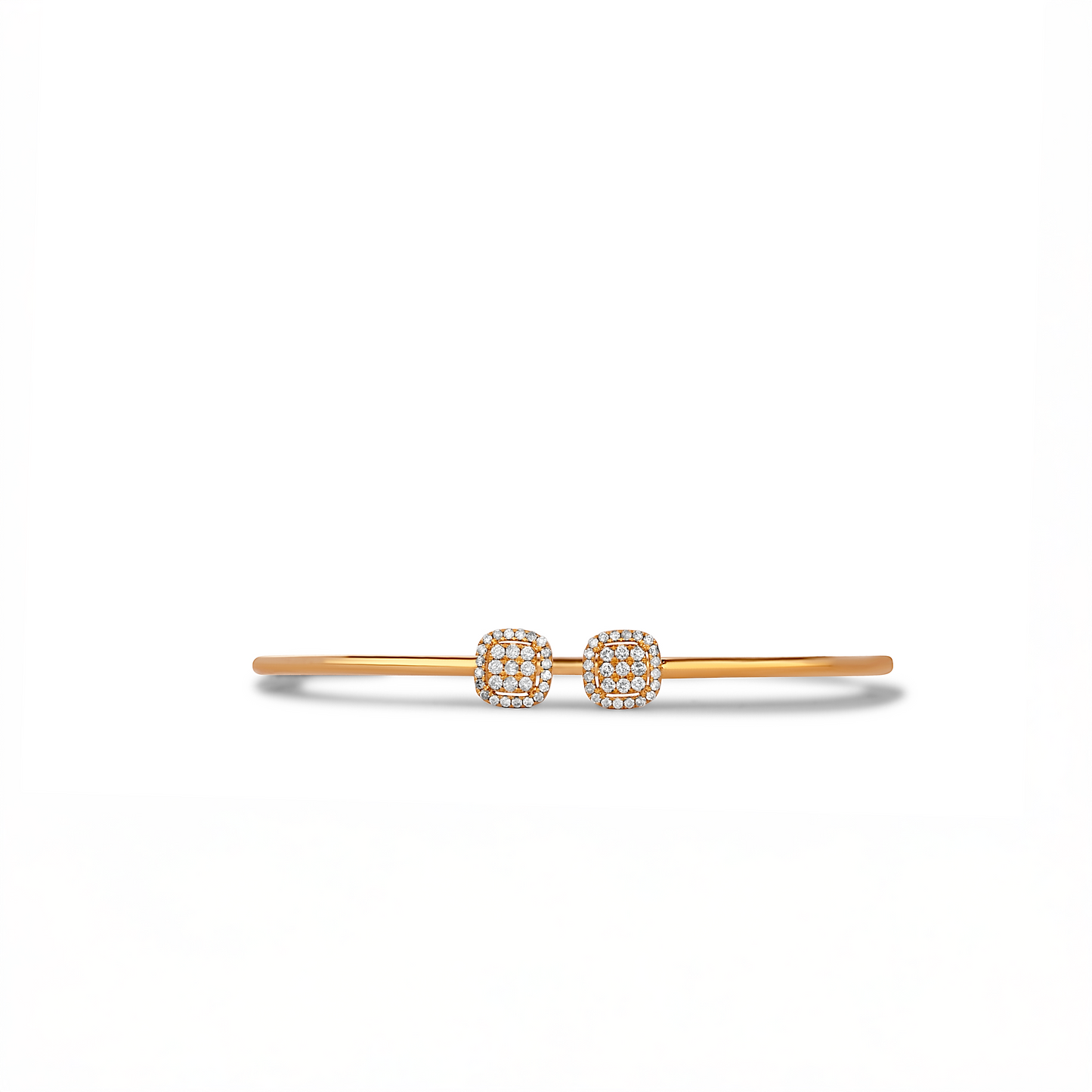 Cushion Diamond Cuff Bracelet in 18K Gold