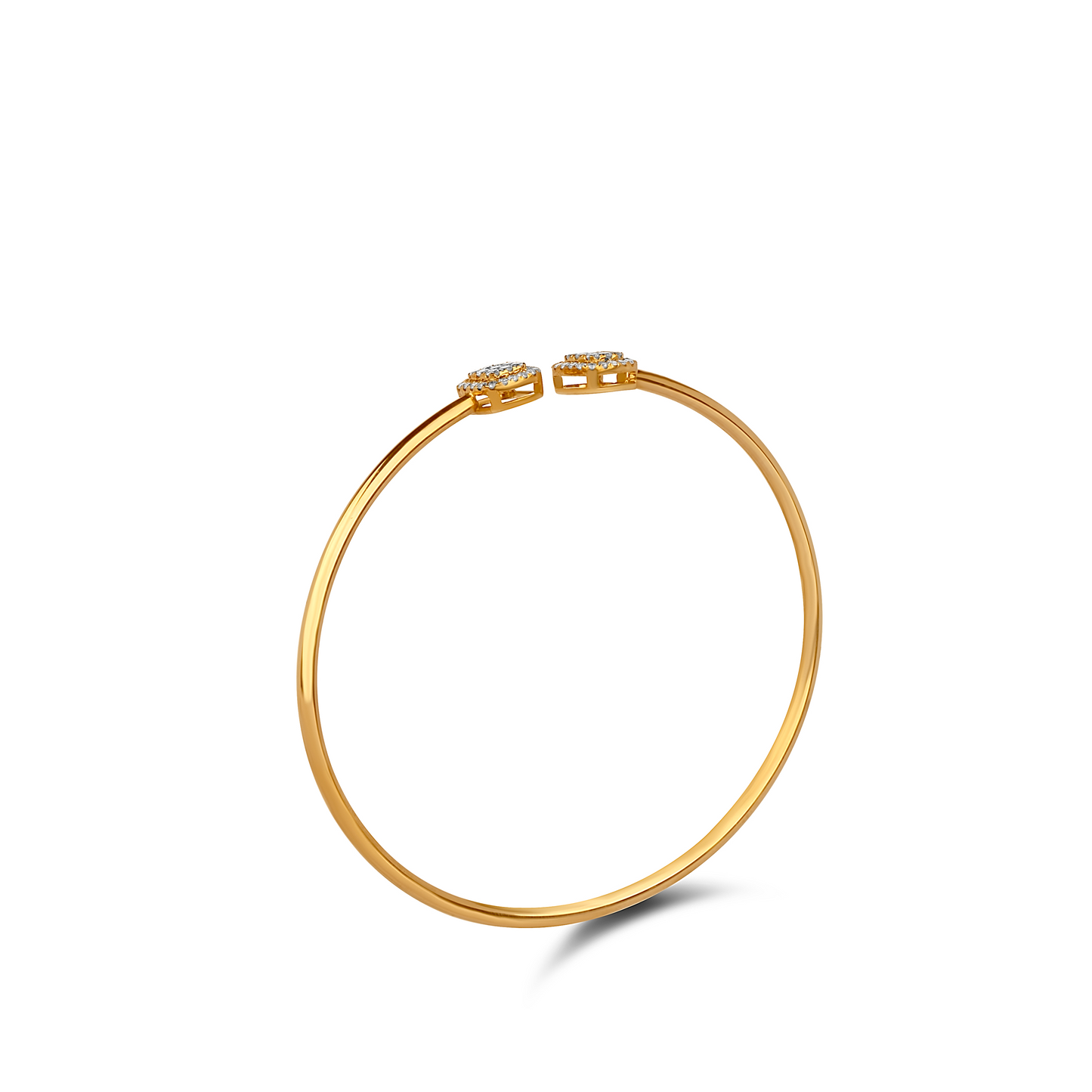 Cushion Diamond Cuff Bracelet in 18K Gold