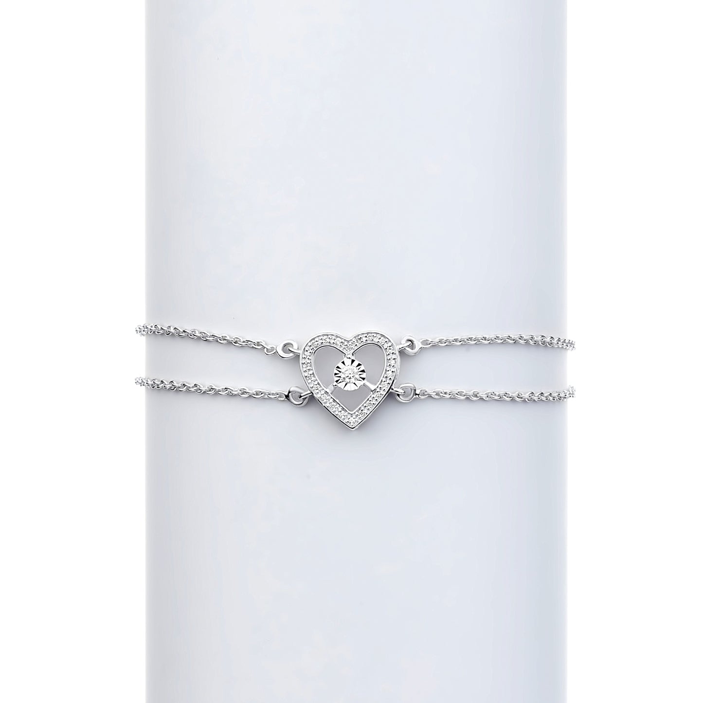 Eternal Heart Natural Diamond Bracelet in 18KT Gold