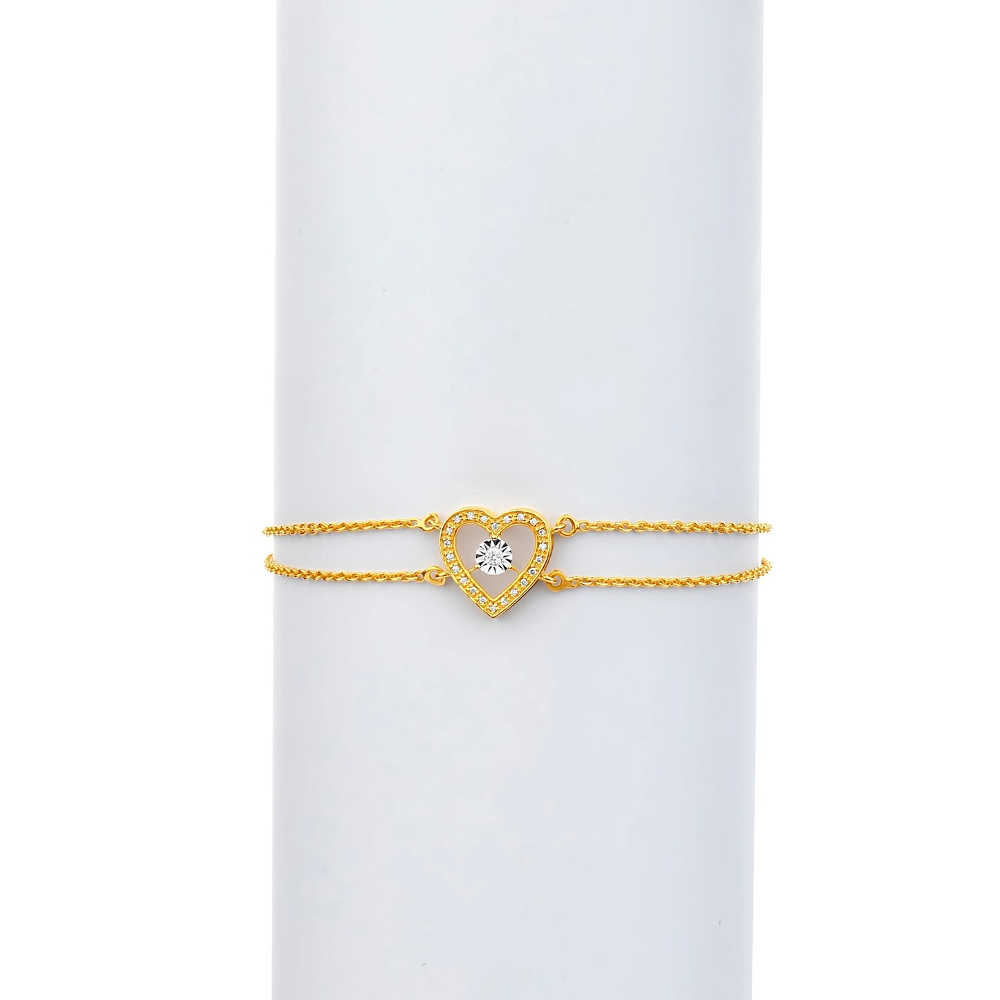 Eternal Heart Natural Diamond Bracelet in 18KT Gold
