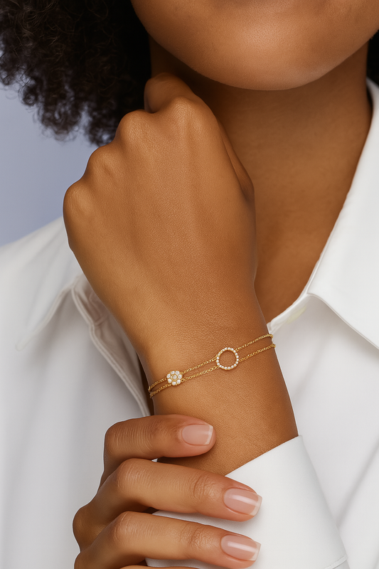 Velar Pear Shape Diamond Cluster Bracelet in 18K Gold