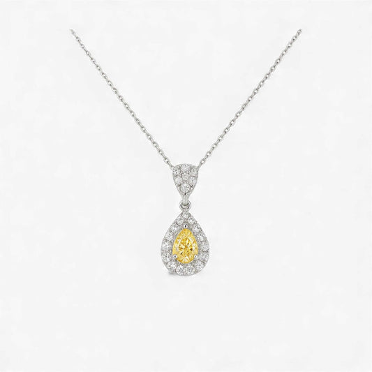 Vidal Natural Diamond Necklace with yellow diamond pendant in 18KT gold