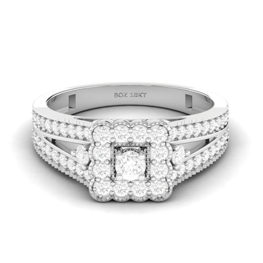 Nora Natural Diamond Engagement Ring in 18K Gold