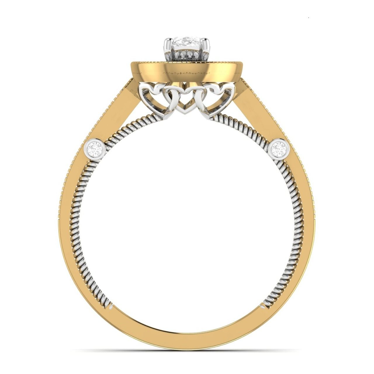 Nala Oval Natural Diamond Engagement Ring in 18K Gold