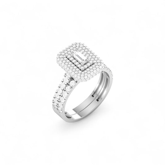 Sofia Baguette Cut Diamond Bride Set in 18K Gold