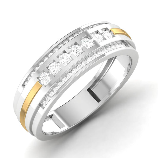 Charming Natural Diamond Wedding Band in 18K Gold