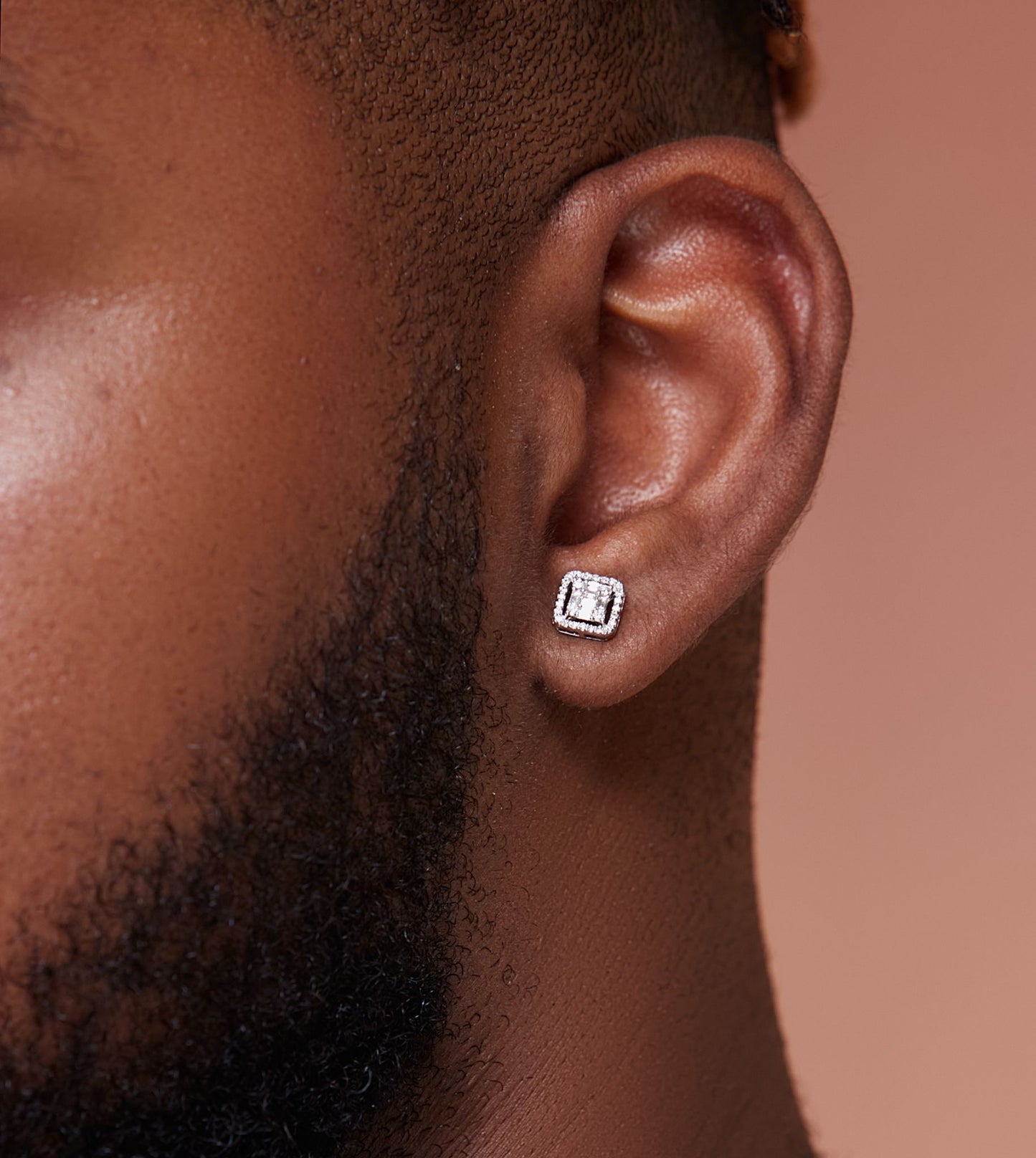 Ice Cube Baguette Diamond Studs in 18K Gold