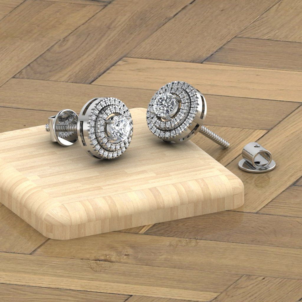 Aiden Natural Diamond Studs in 18K Gold