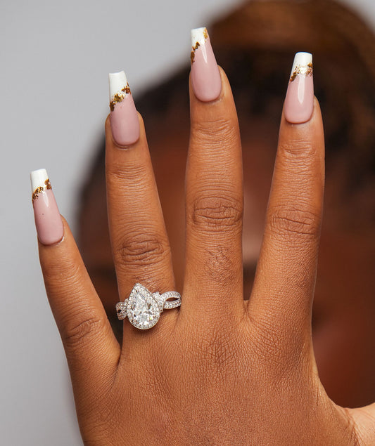 Bliss Pear Cut CZ Engagement Ring in 925 Sterling Silver