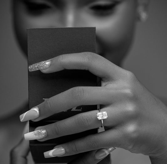 Celine Radiant Cut CZ Engagement Ring in 925 Sterling Silver