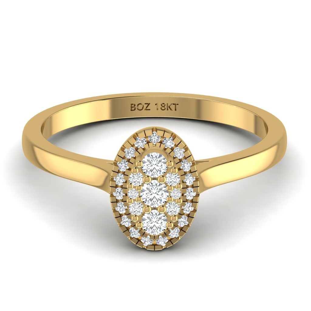 Leah Oval Cluster Natural Diamond Engagement Ring