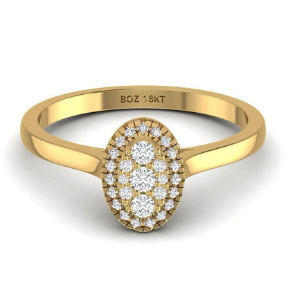 Leah Oval Cluster Natural Diamond Engagement Ring