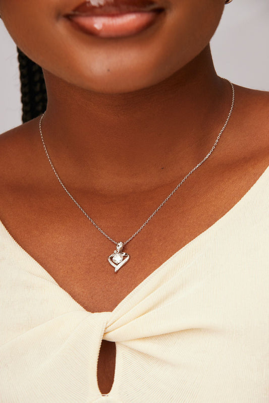 Desiree Heart Moissanite Necklace in 925 Sterling Silver