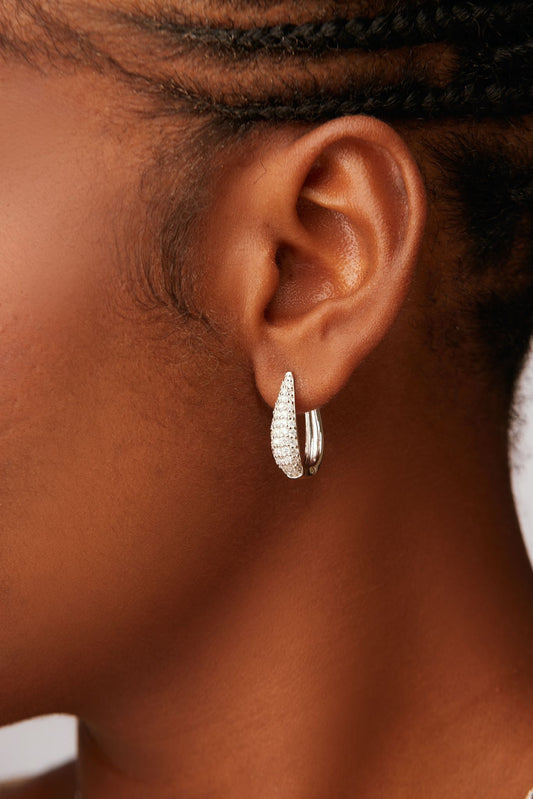 Mulan Moissanite Hoop Earrings in 925 Sterling Silver