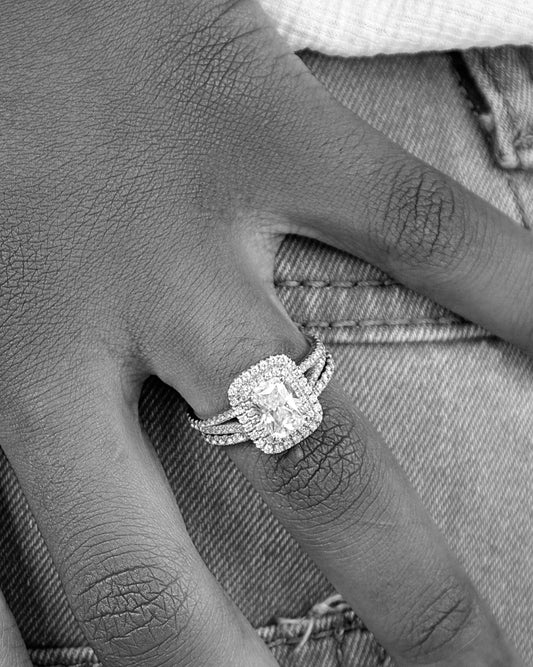 Kylie Radiant Cut CZ Bride Set in 925 Sterling Silver