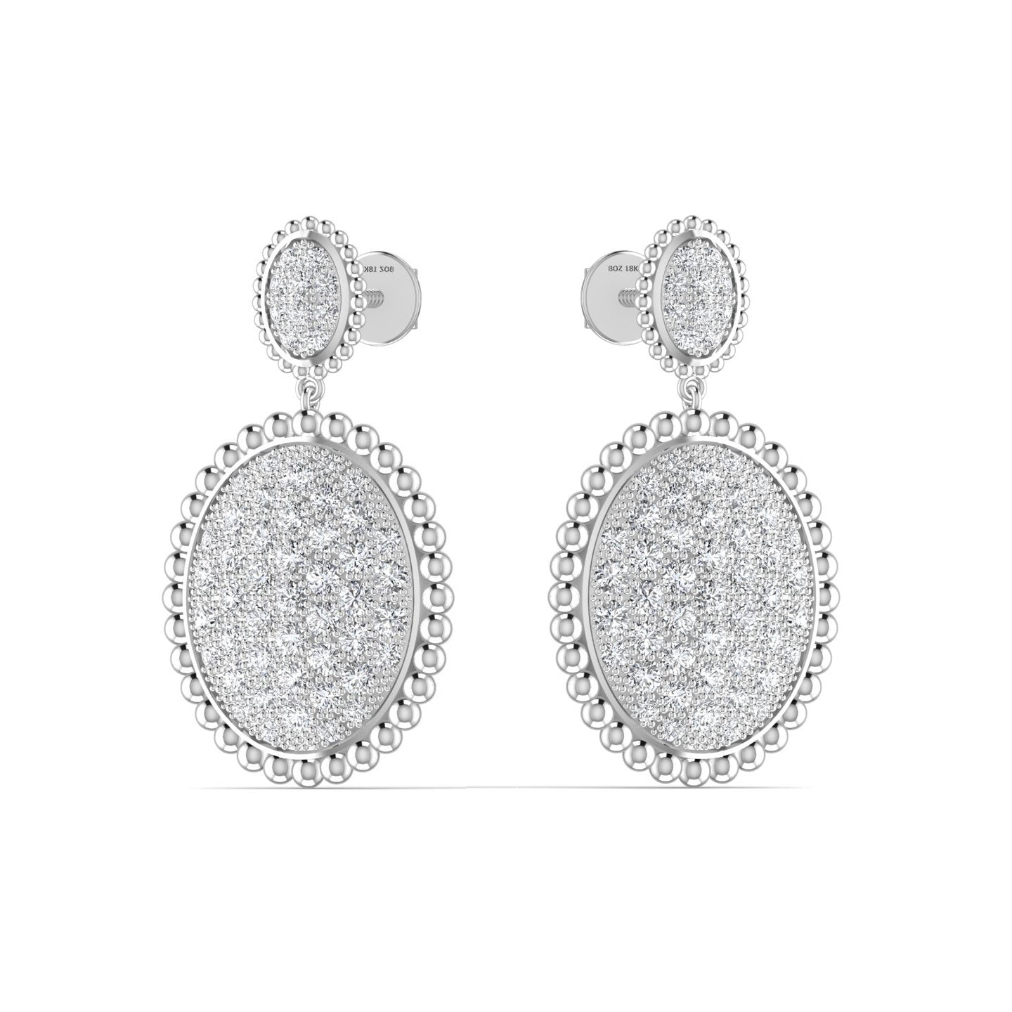 Meena Moissanite Drop Earrings in 925 Sterling Silver