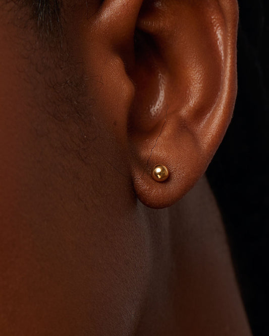 Gold Ball Studs in 18K Gold