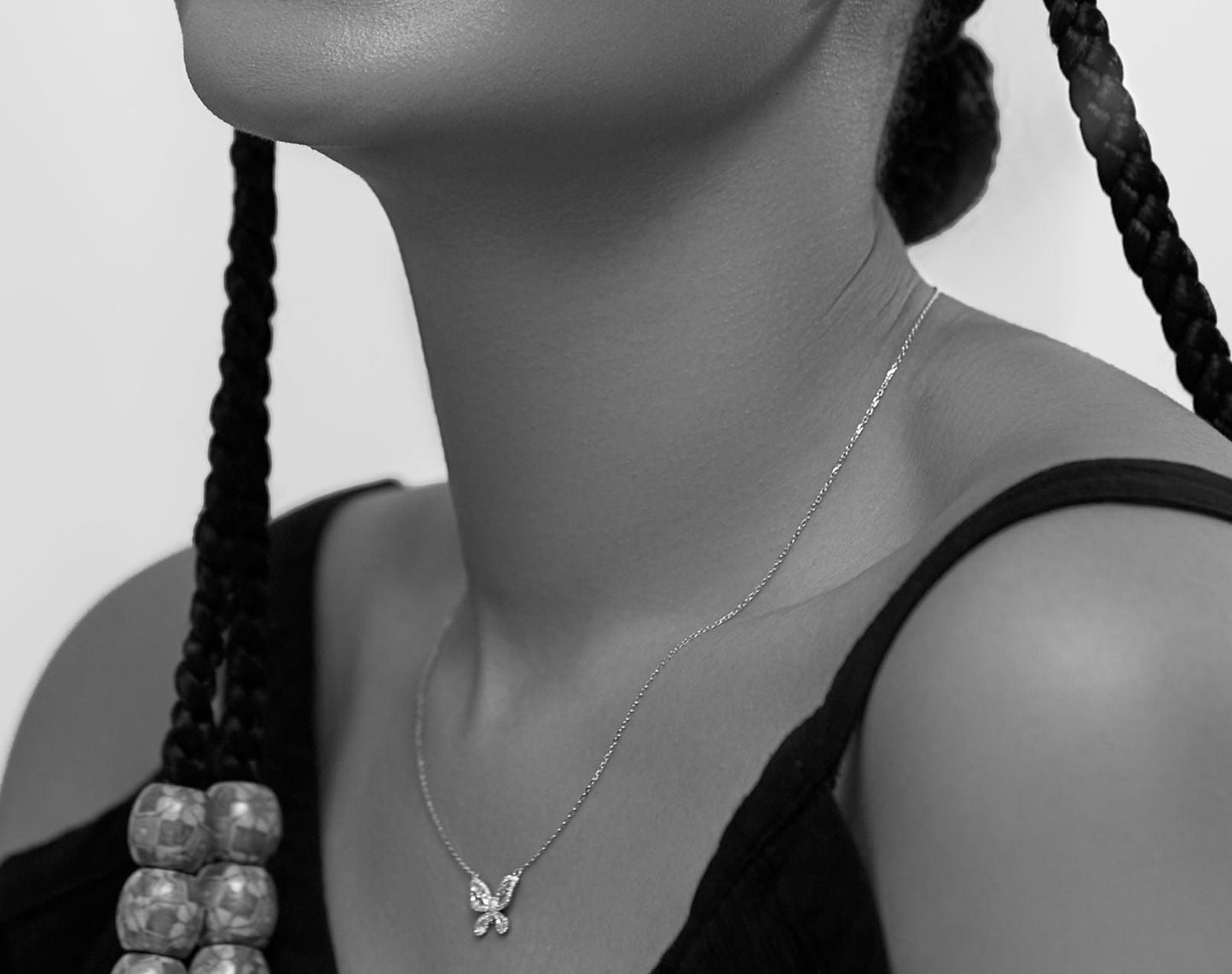 Katie Butterfly Moissanite Necklace in 925 Sterling Silver