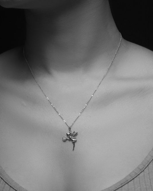 Tinkerbell Moissanite Pendant Necklace in 925 Sterling Silver