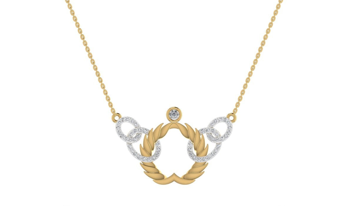 Laurel Harmony Natural Diamond Necklace in 18K Gold