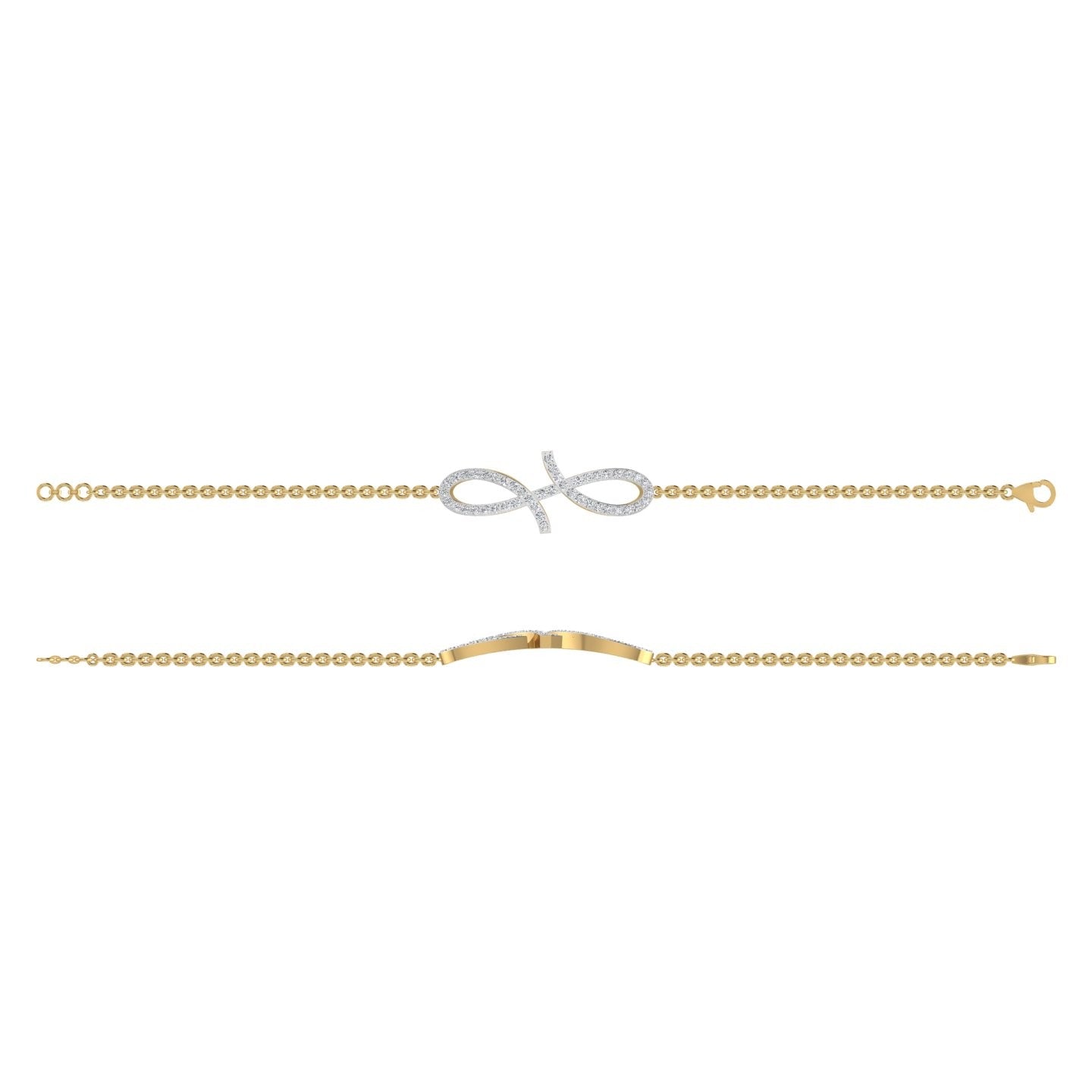 Oiza Infinie Pave Diamond Bracelet in 18K Gold