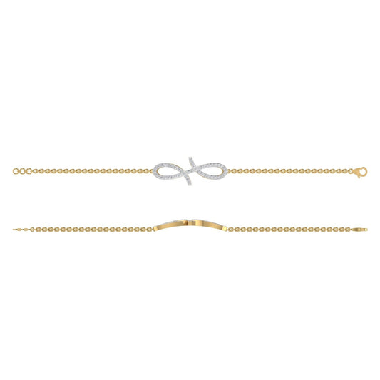 Oiza Infinie Pave Diamond Bracelet in 18K Gold