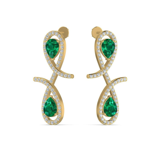 Oiza Infinie Colored Diamond Earrings in 18K Gold