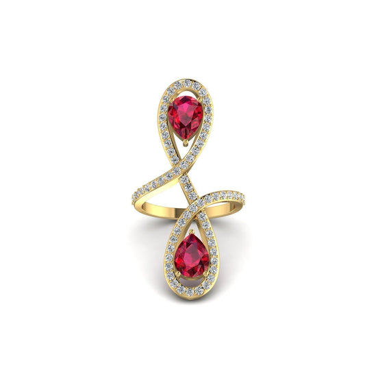 Oiza Infinie Colored Diamond Ring in 18K Gold