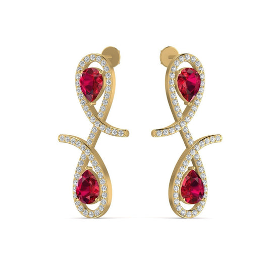 Oiza Infinie Colored Diamond Earrings in 18K Gold