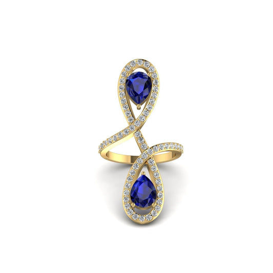 Oiza Infinie Colored Diamond Ring in 18K Gold