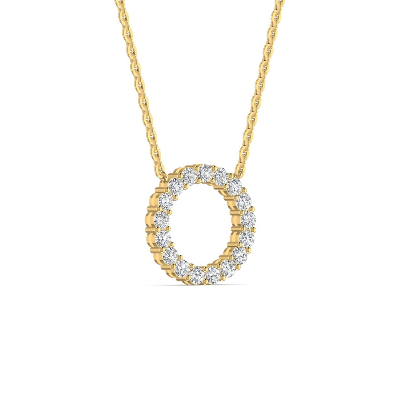 3MM Pave Eternity Diamond Necklace in 18K Gold