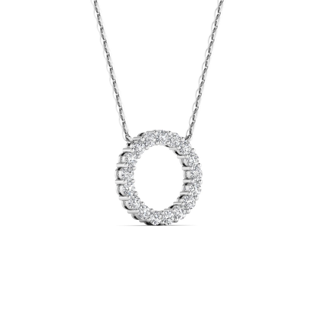 3MM Pave Eternity Diamond Necklace in 18K Gold
