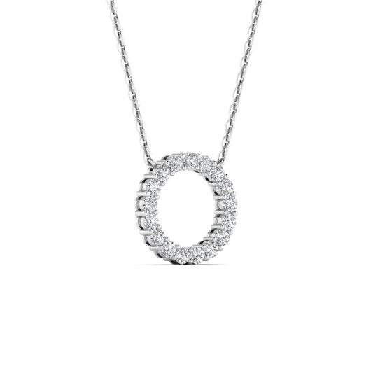 3MM Pave Eternity Moissanite Necklace in 925 Sterling Silver
