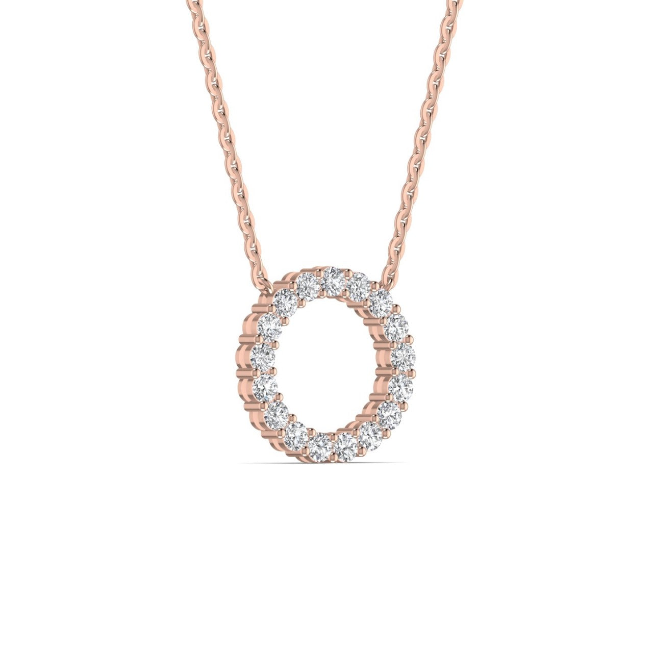 3MM Pave Eternity Diamond Necklace in 18K Gold