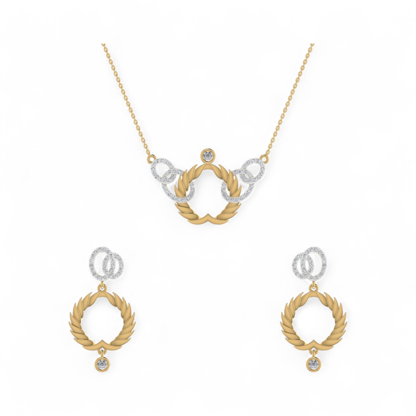 Infinity Heart Natural Diamonds Earrings in 18K Gold