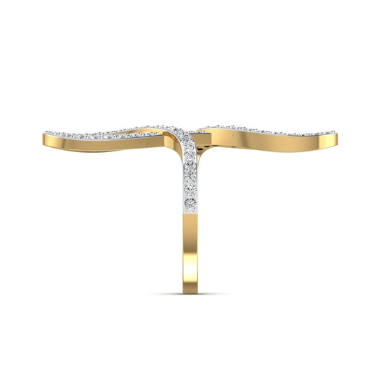 Oiza Infinie Mini Pave Diamond Ring in 18K Gold