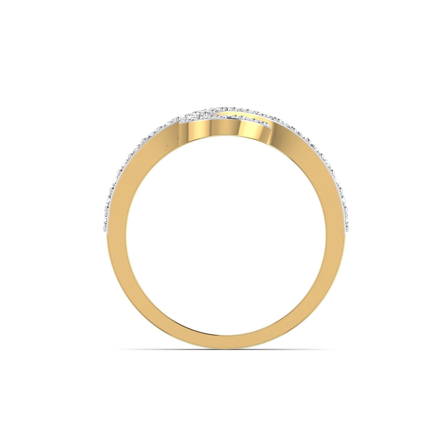 Oiza Infinie Mini Pave Diamond Ring in 18K Gold