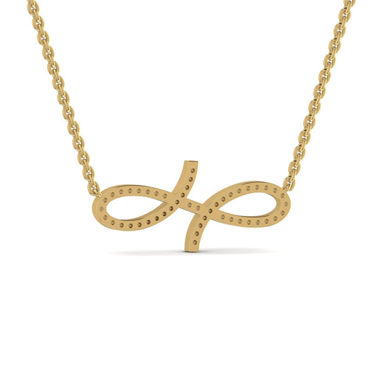 Oiza Infinie Mini Pave Diamond Necklace in 18K Gold