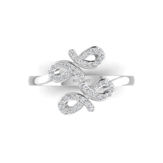 Oiza Infinie Cuff Pave Diamond Ring in 18K Gold